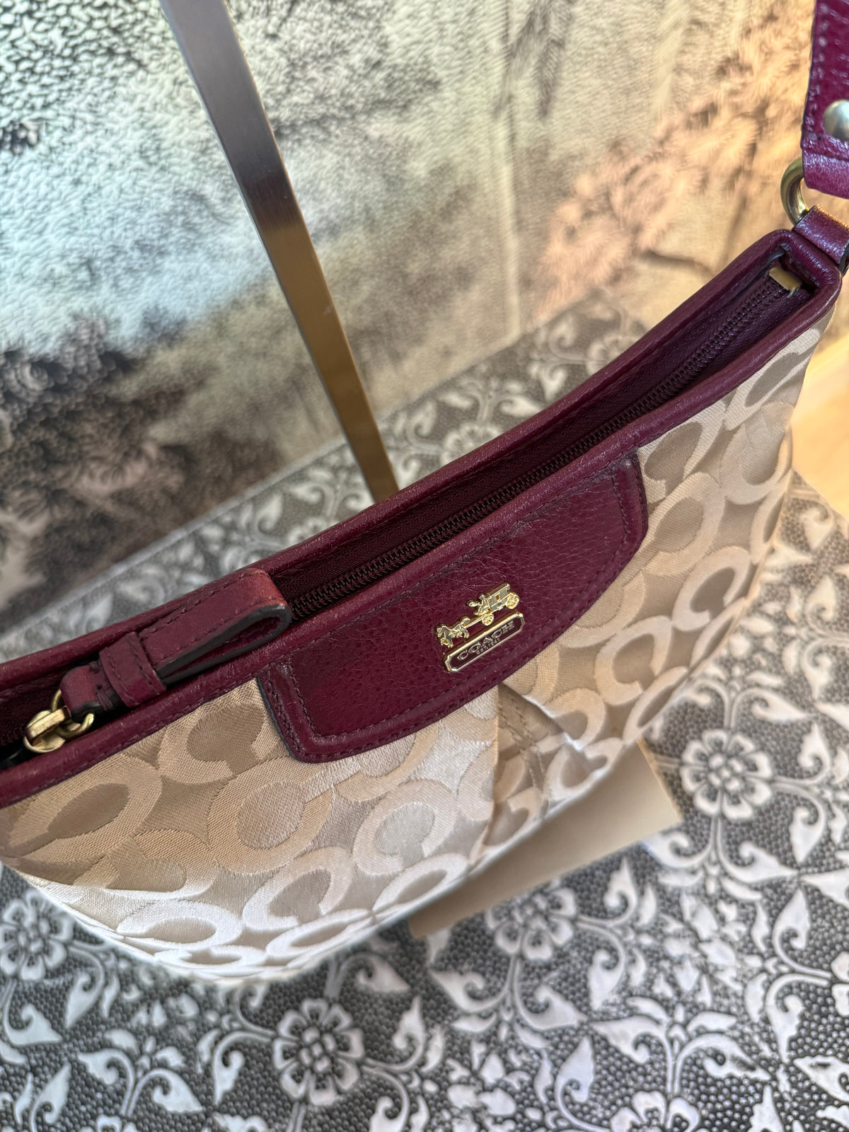 Coach Ashley Op Art Signature Satchel Y2K