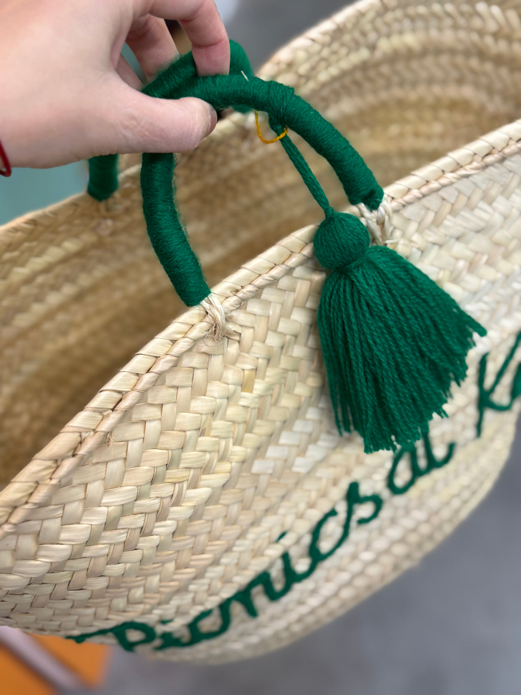Little Rose ‘picnics at Kew’ handmade basket bag