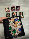 Jewelled Kitten Brooch