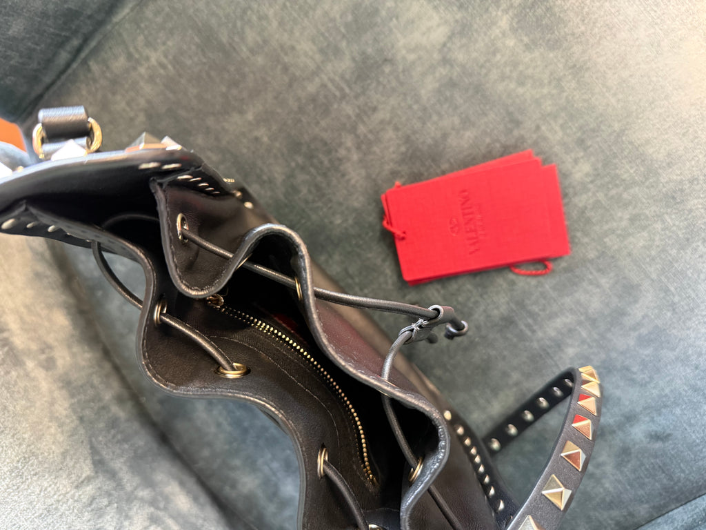 Valentino Garavani Rockstud Hobo Drawstring Bag