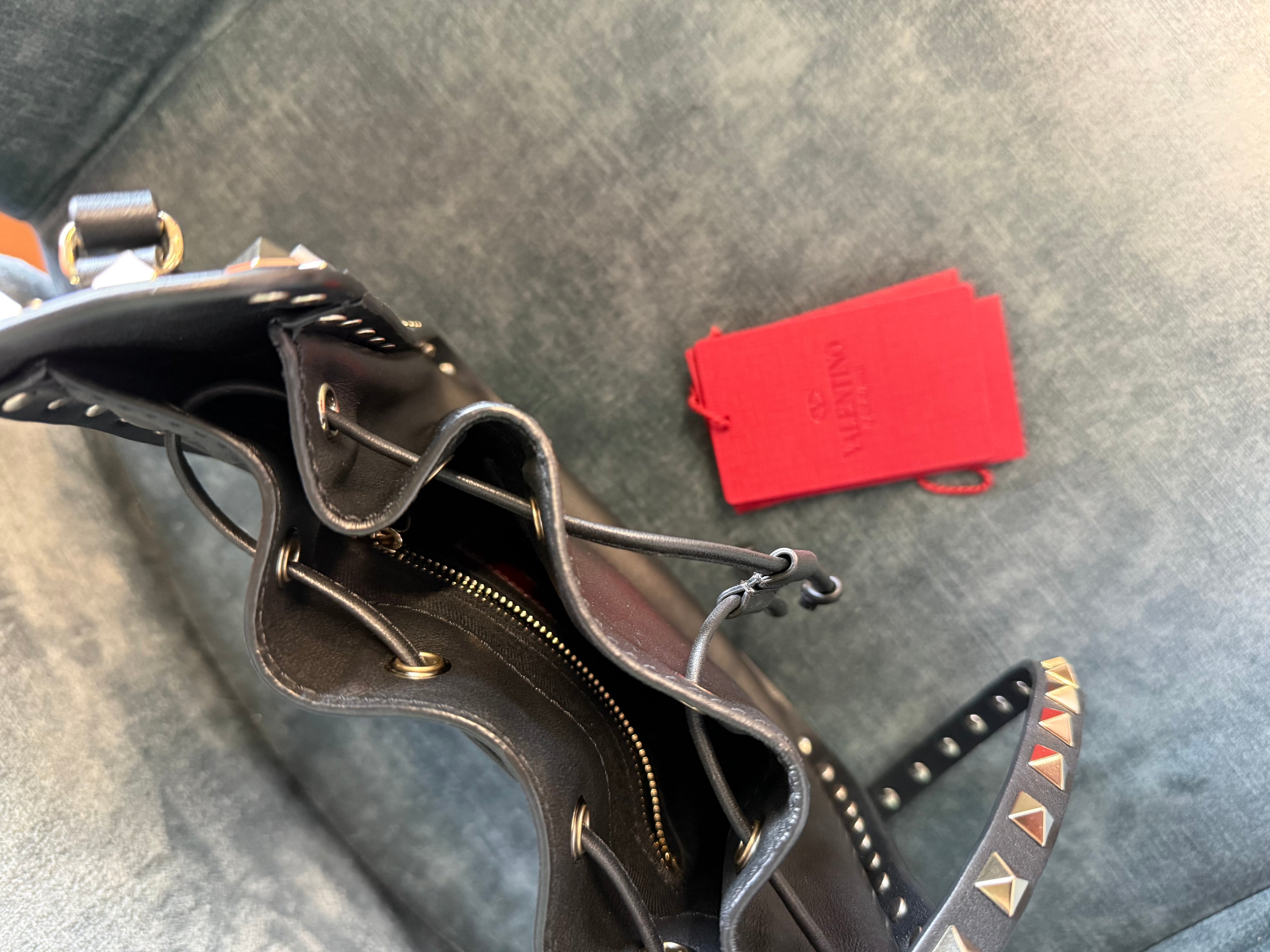 Valentino Garavani Rockstud Hobo Drawstring Bag