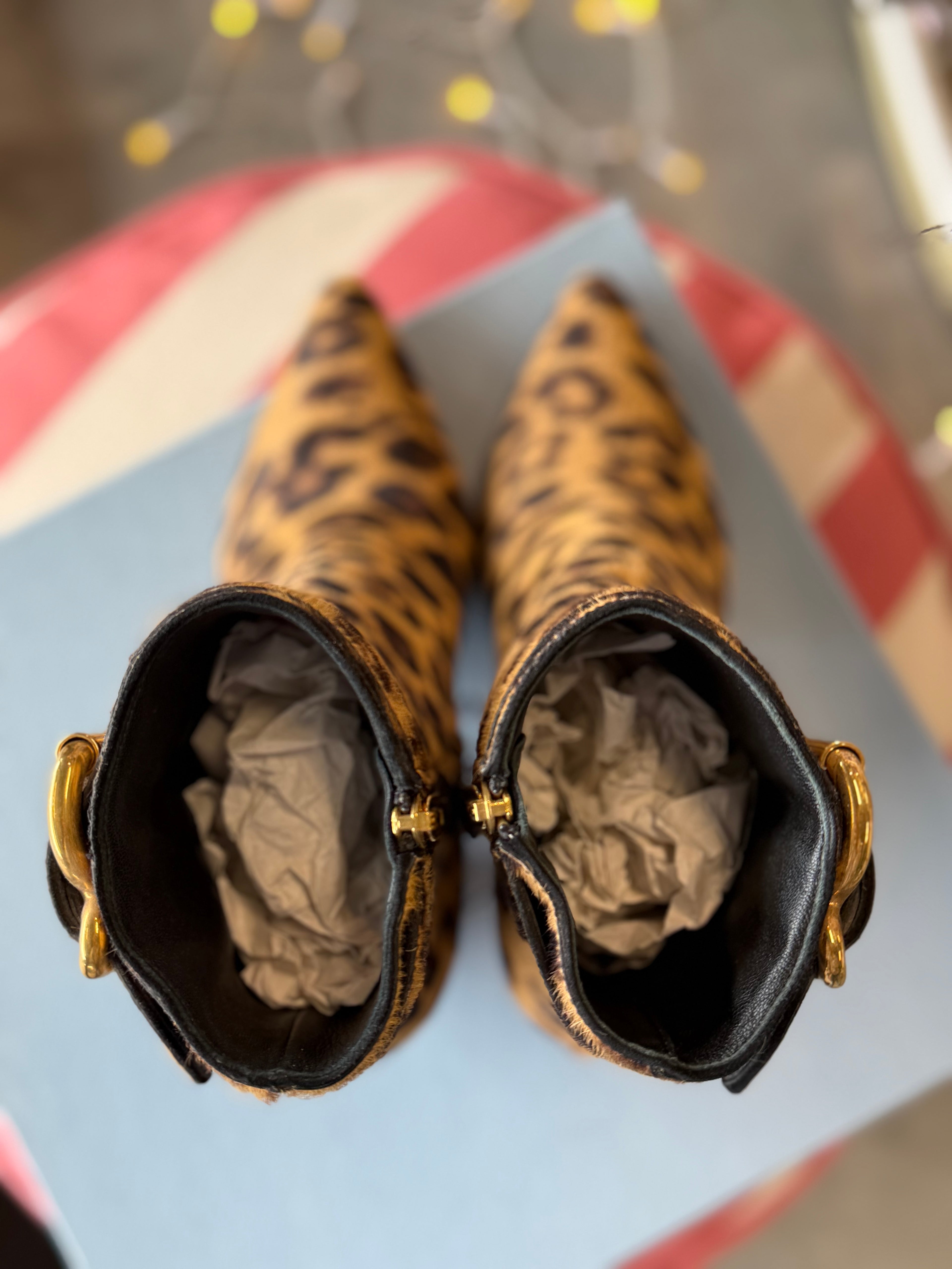 Prada Leopard Ankle Boots UK36
