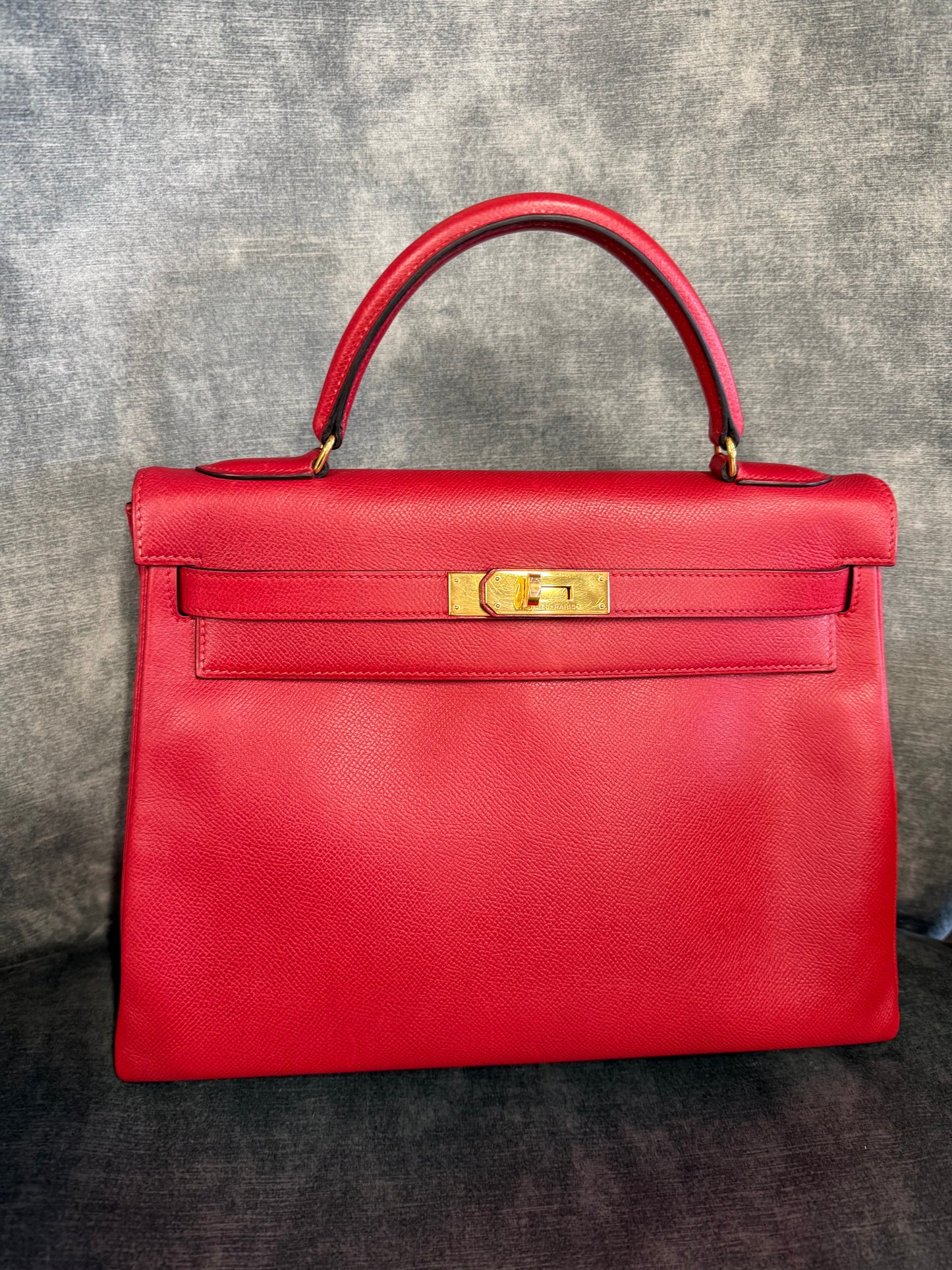 Hermès Kelly 32 Retourne in Rouge H – 1990