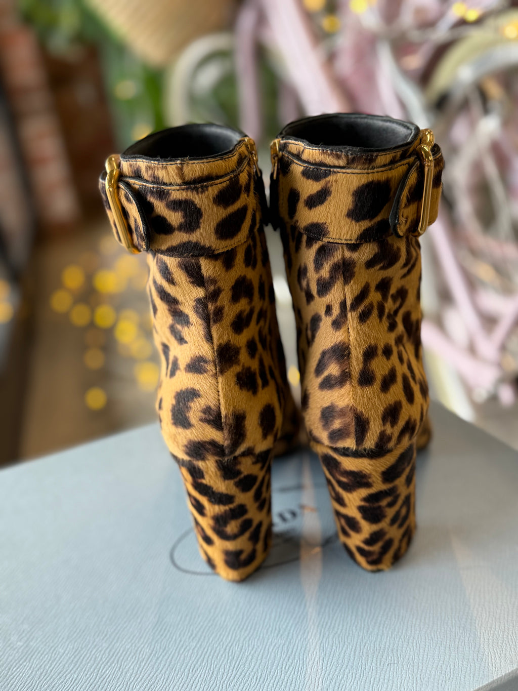 Prada Leopard Ankle Boots UK36