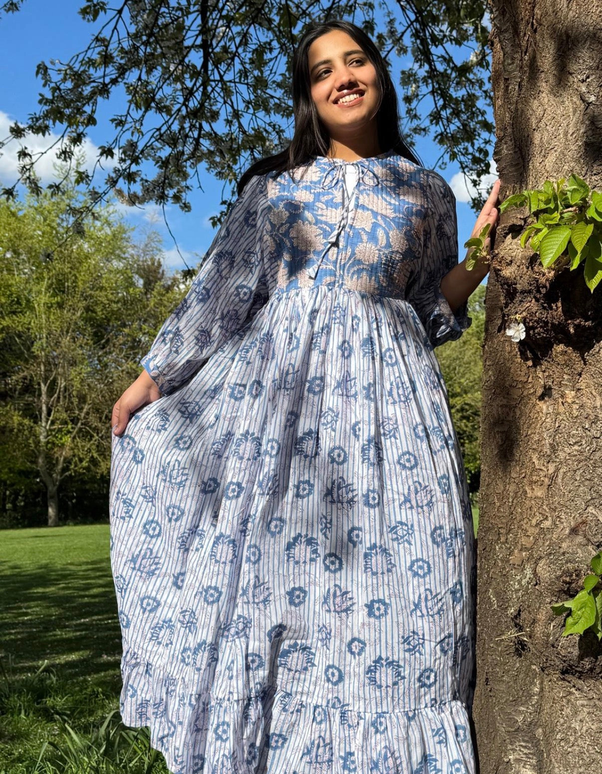 Blue Country Bib dress