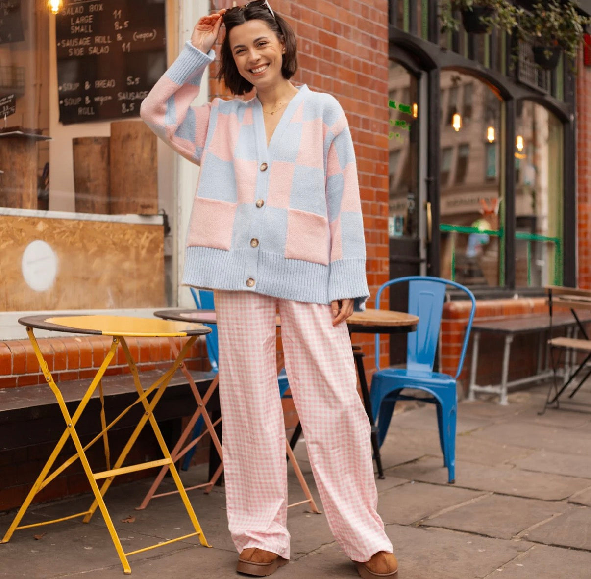 Cara & The Sky Candice Check Cardigan