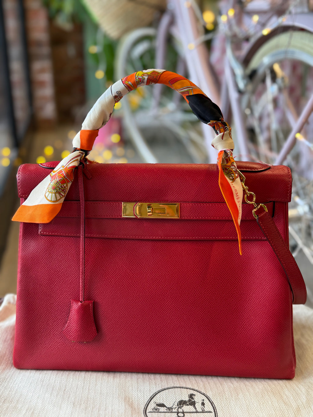 Hermès Kelly 32 Retourne in Veau Togo– 1990