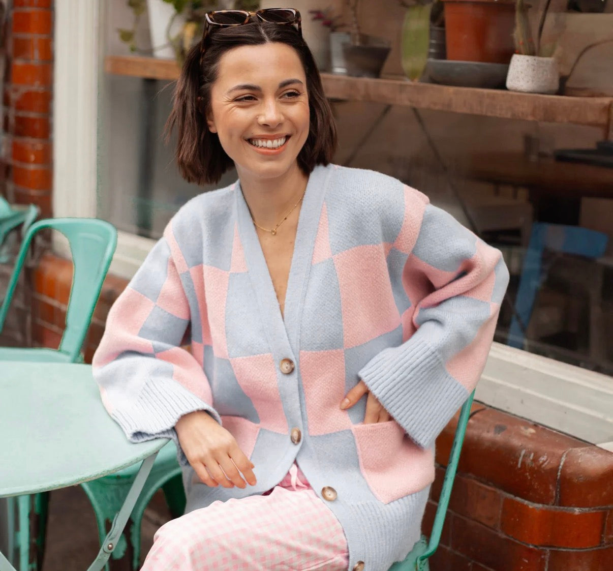 Cara & The Sky Candice Check Cardigan
