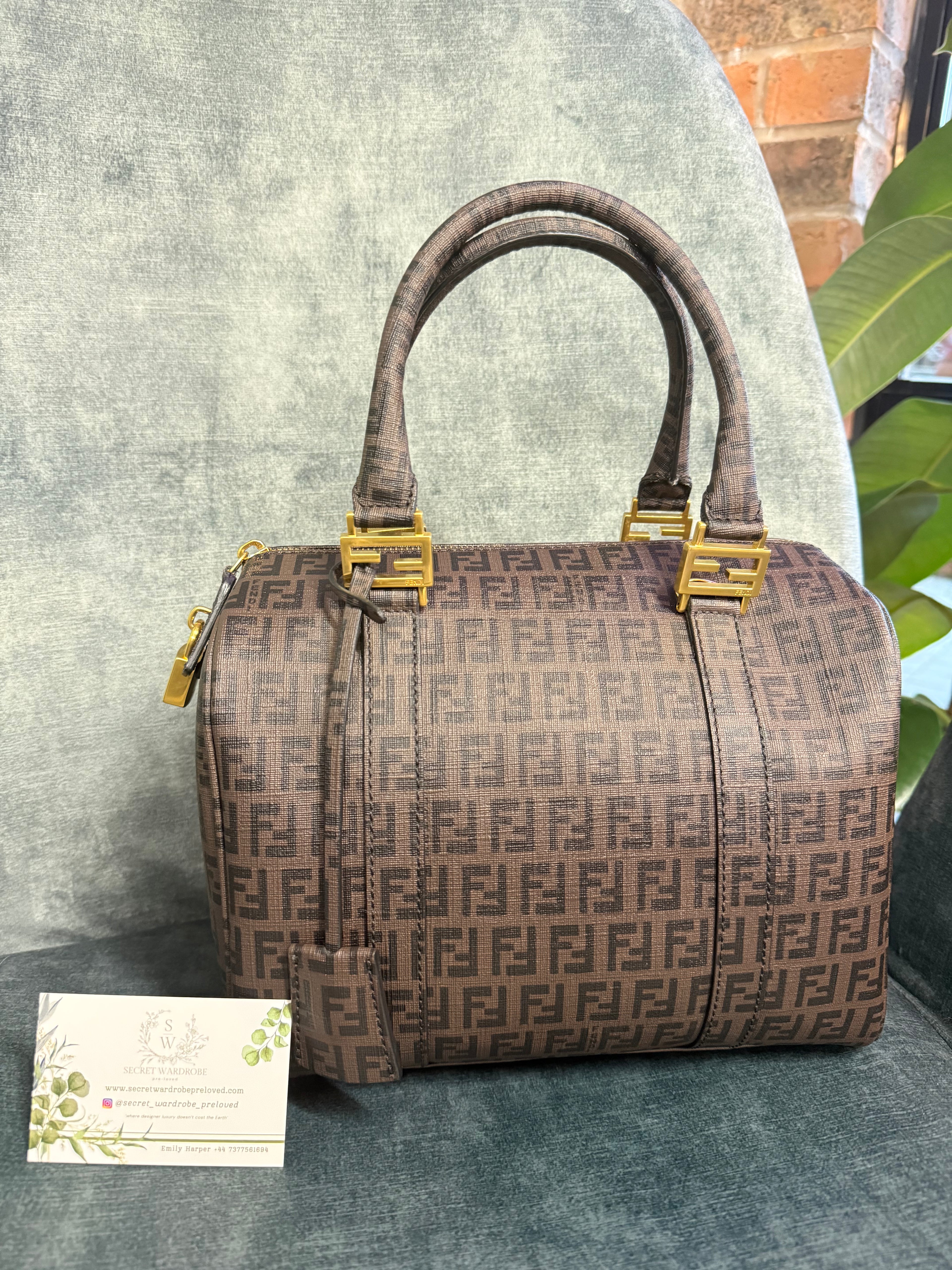 Fendi Zucca ‘Forever’ Boston Bag