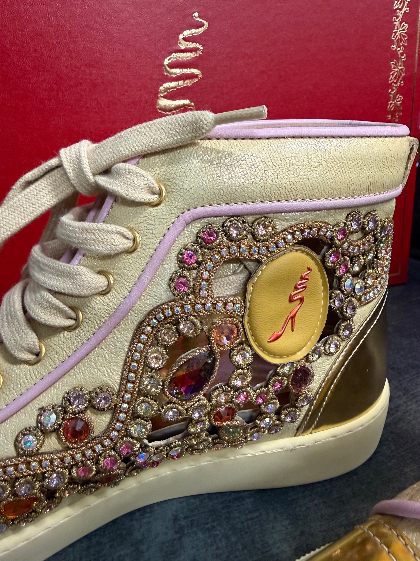 René Caovilla Embellished High-Top Trainers uk36- fit like 37