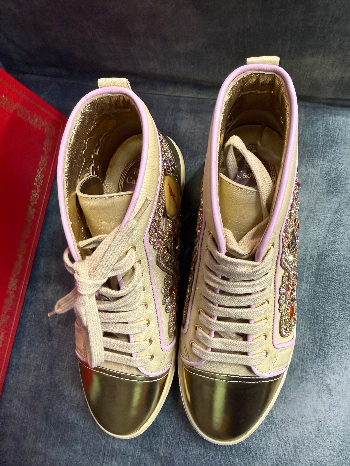 René Caovilla Embellished High-Top Trainers uk36- fit like 37