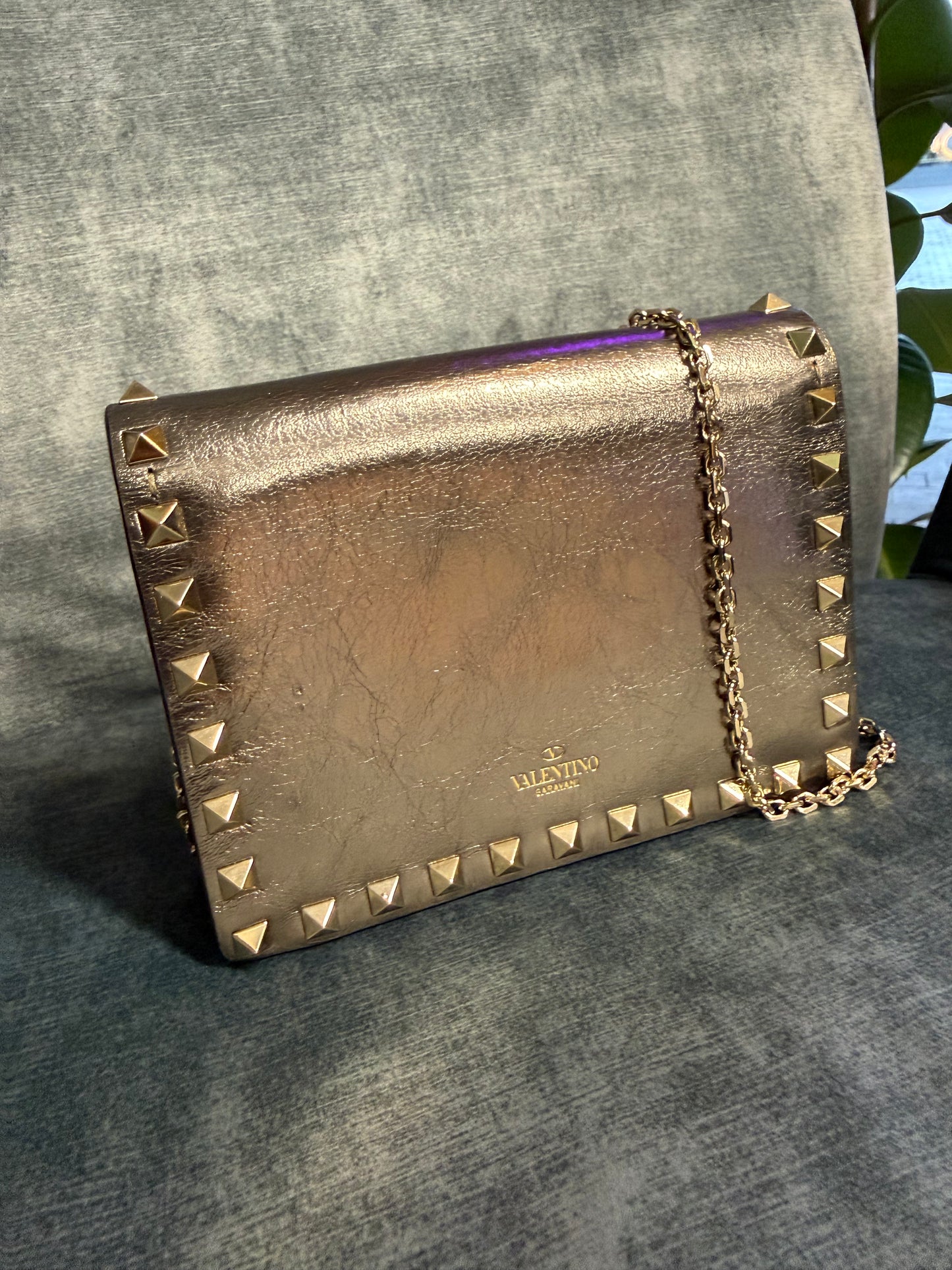 Valentino Garavani Rockstud Chain Clutch / Shoulder Bag