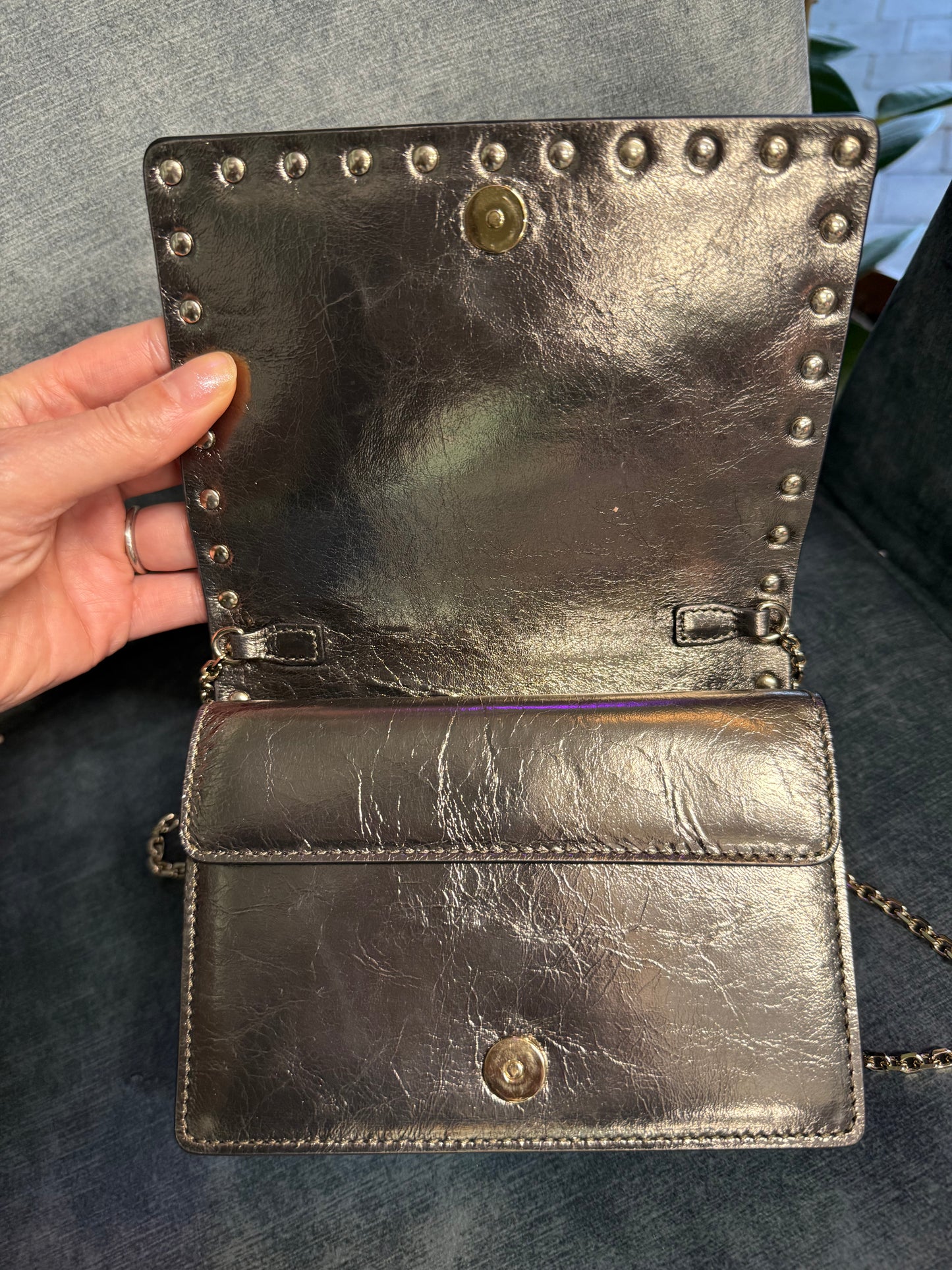 Valentino Garavani Rockstud Chain Clutch / Shoulder Bag