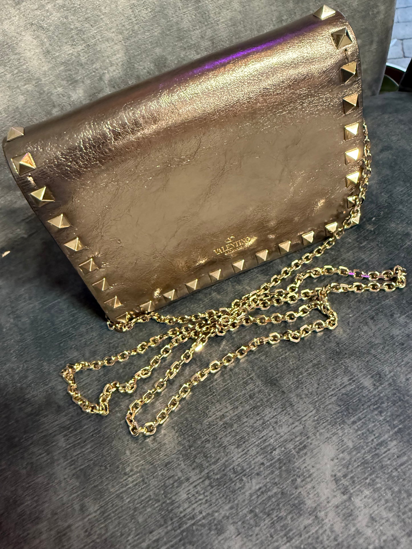 Valentino Garavani Rockstud Chain Clutch / Shoulder Bag