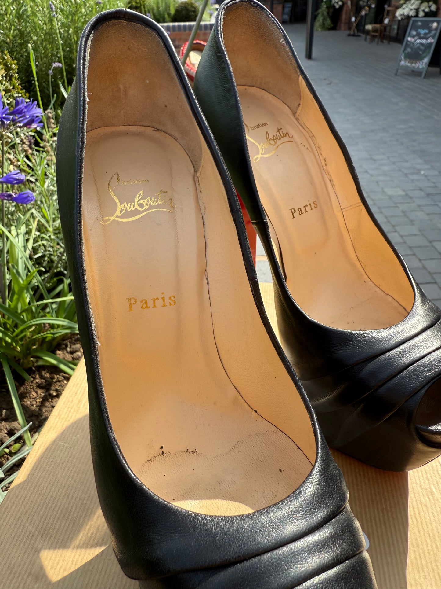 Christian Louboutin Peep-Toe Platform Heels – UK 39