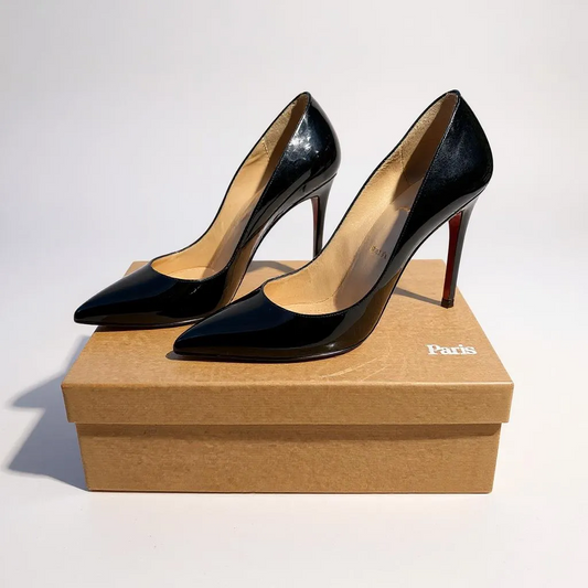 Christian Louboutin Black Patent So Kate Heels – UK 3