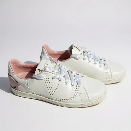 Valentino Garavani Rockstud White &amp; Pink Sneakers – UK 5.5 (EU 38.5)
