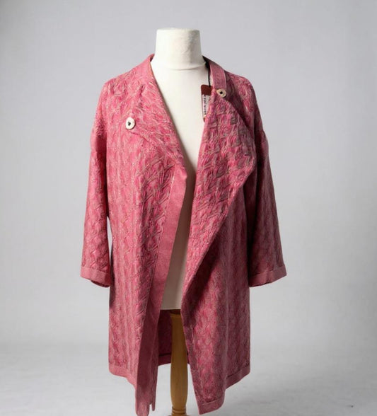 Missoni Textured Pink Cardigan – Size UK 10