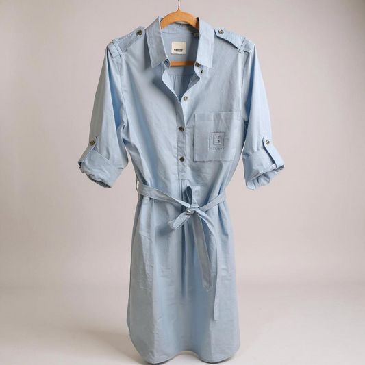 Burberry light blue shirt dress in UK10