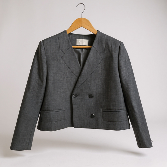 Tutussie cropped oversized blazer grey uk12-16