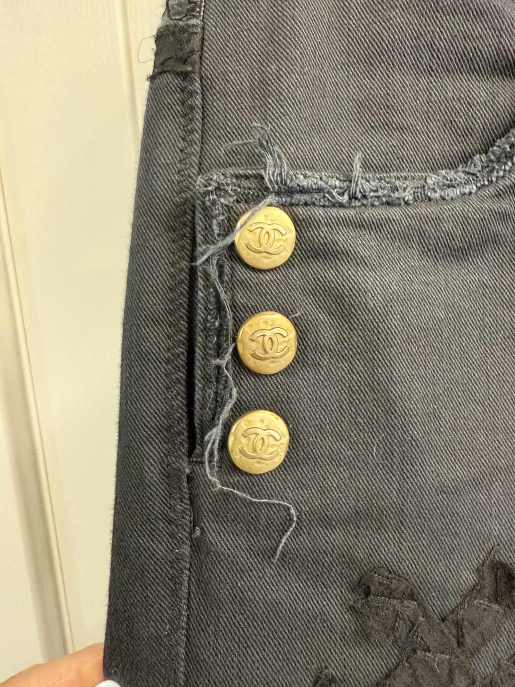 Chanel Black Patchwork Jeans – FR38 (UK 10)