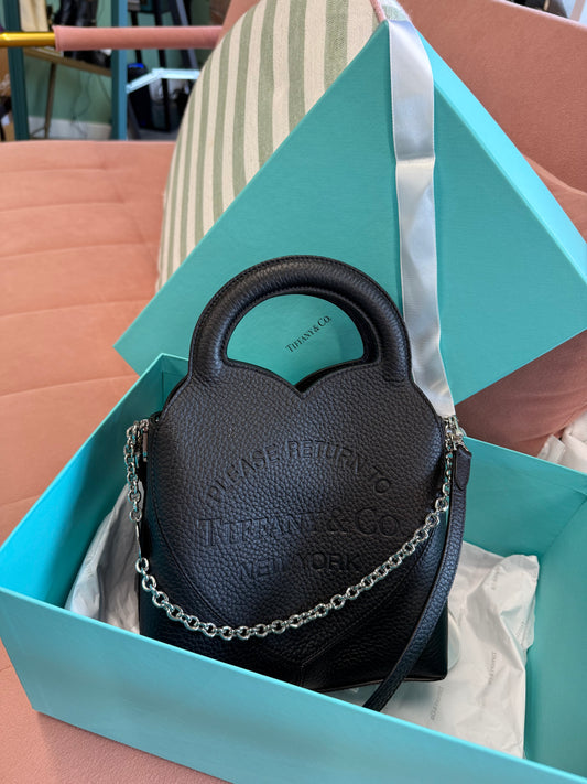 Tiffany & Co. Return to Tiffany™ Heart Top Handle Bag – Black Leather