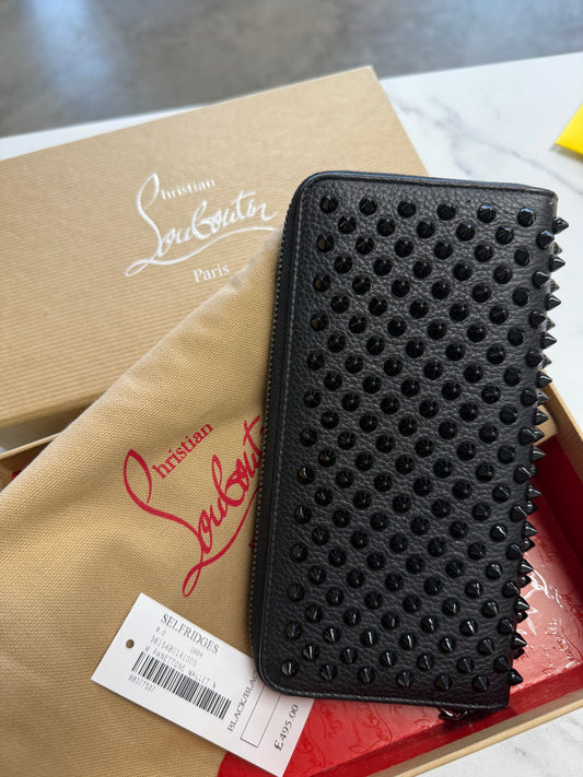 Christian Louboutin Panettone Spike Wallet – Black Calfskin