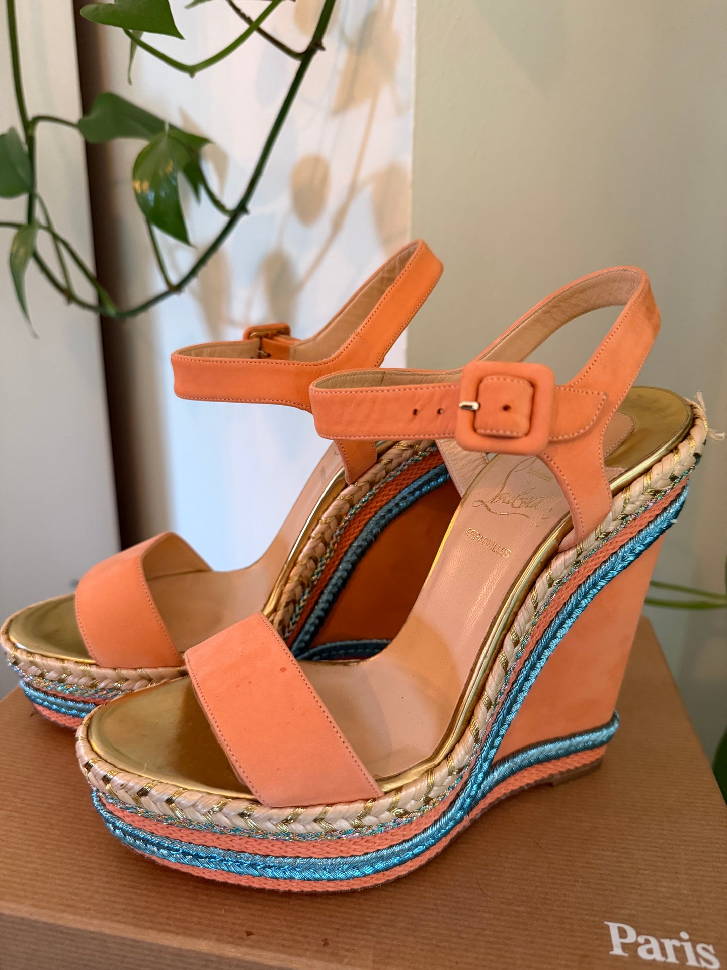 Christian Louboutin Espadrille Wedge Sandals uk5