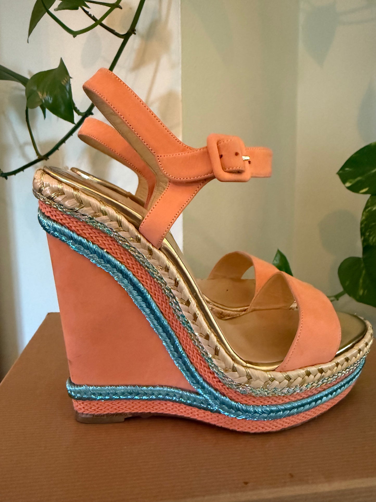 Christian Louboutin Espadrille Wedge Sandals uk5