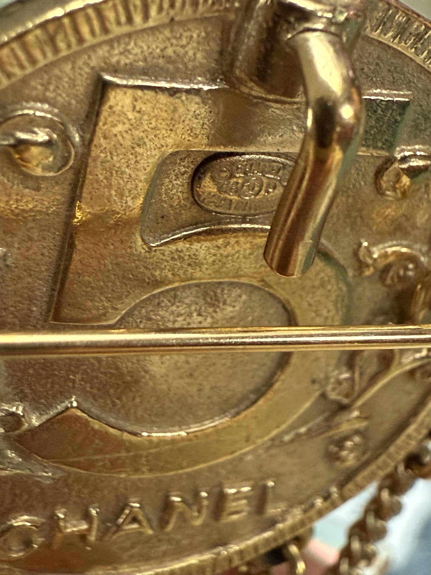 Chanel 1993 Vintage Coin and Chain Brooch