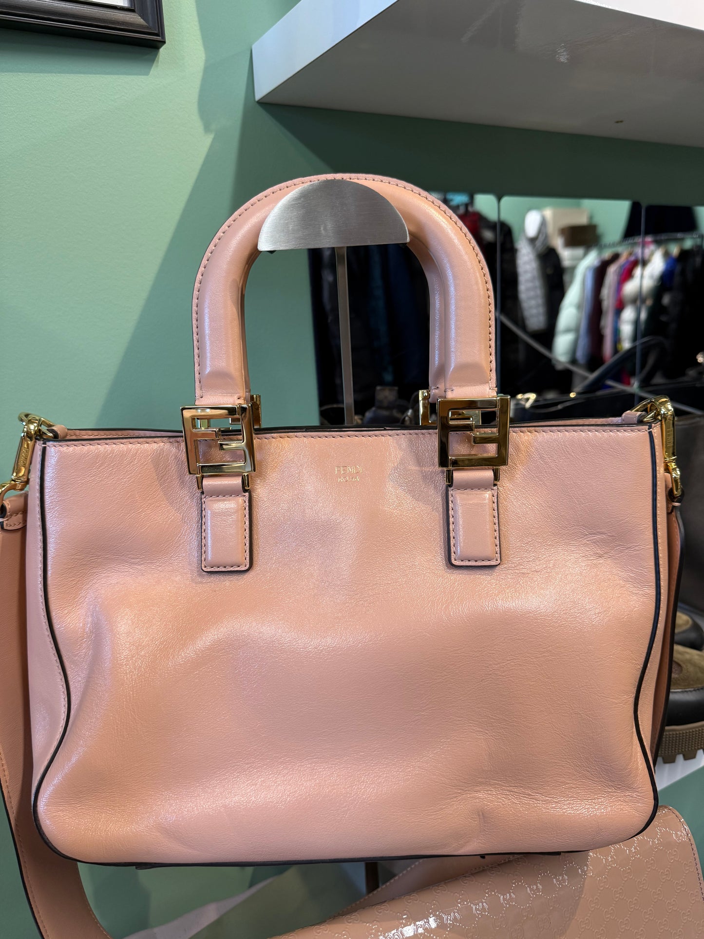 Fendi 2Jours Small Tote – Nude blush Leather