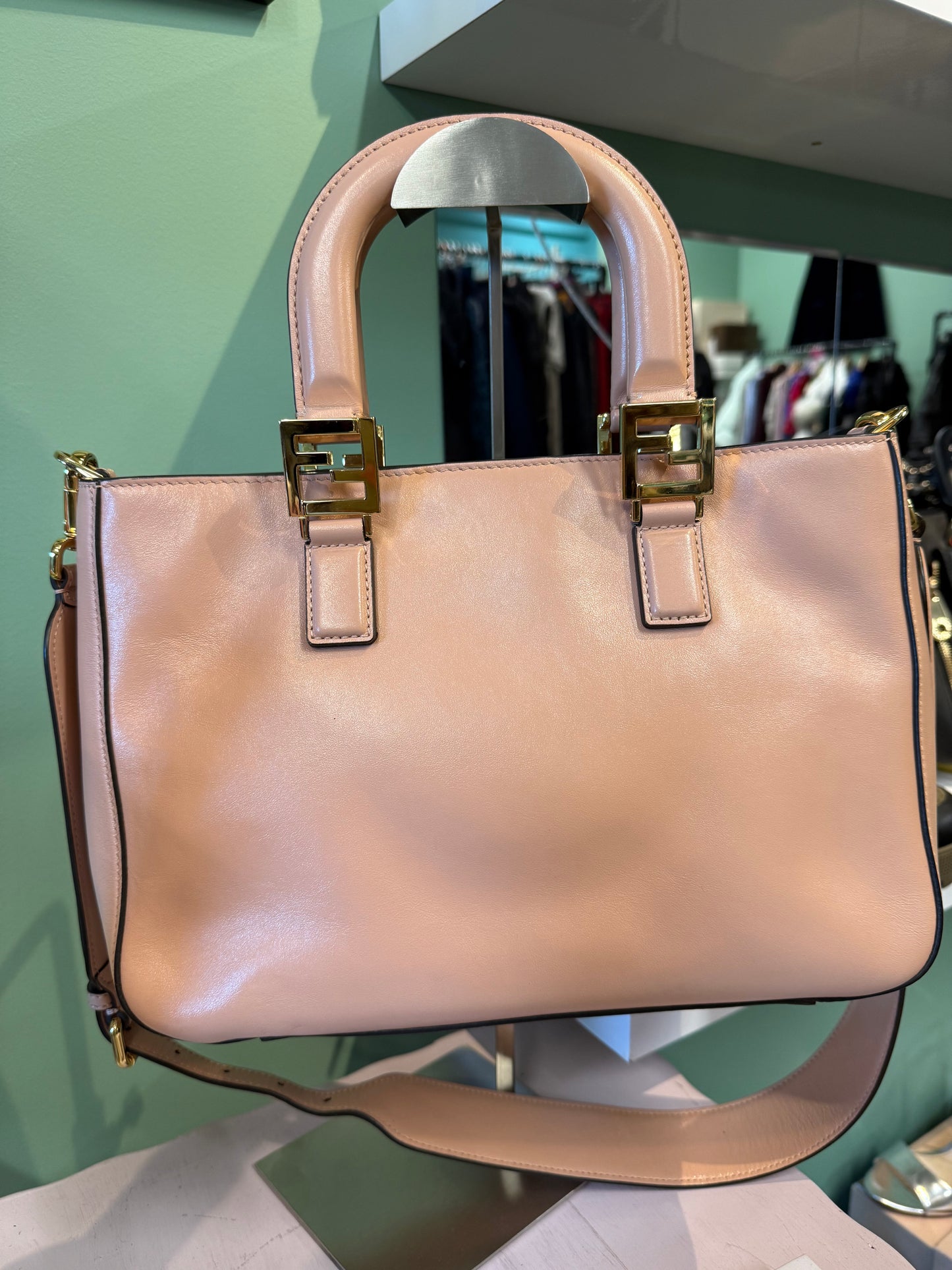 Fendi 2Jours Small Tote – Nude blush Leather