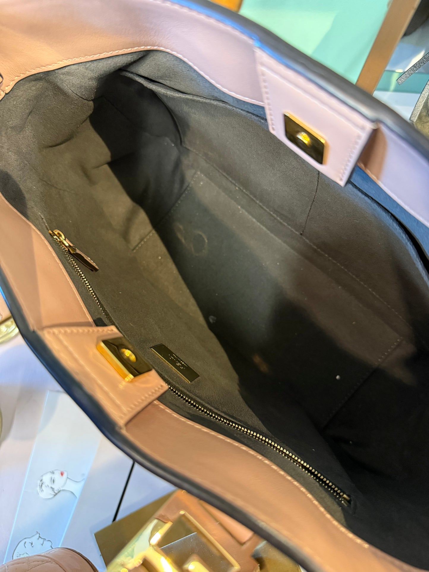 Fendi 2Jours Small Tote – Nude blush Leather