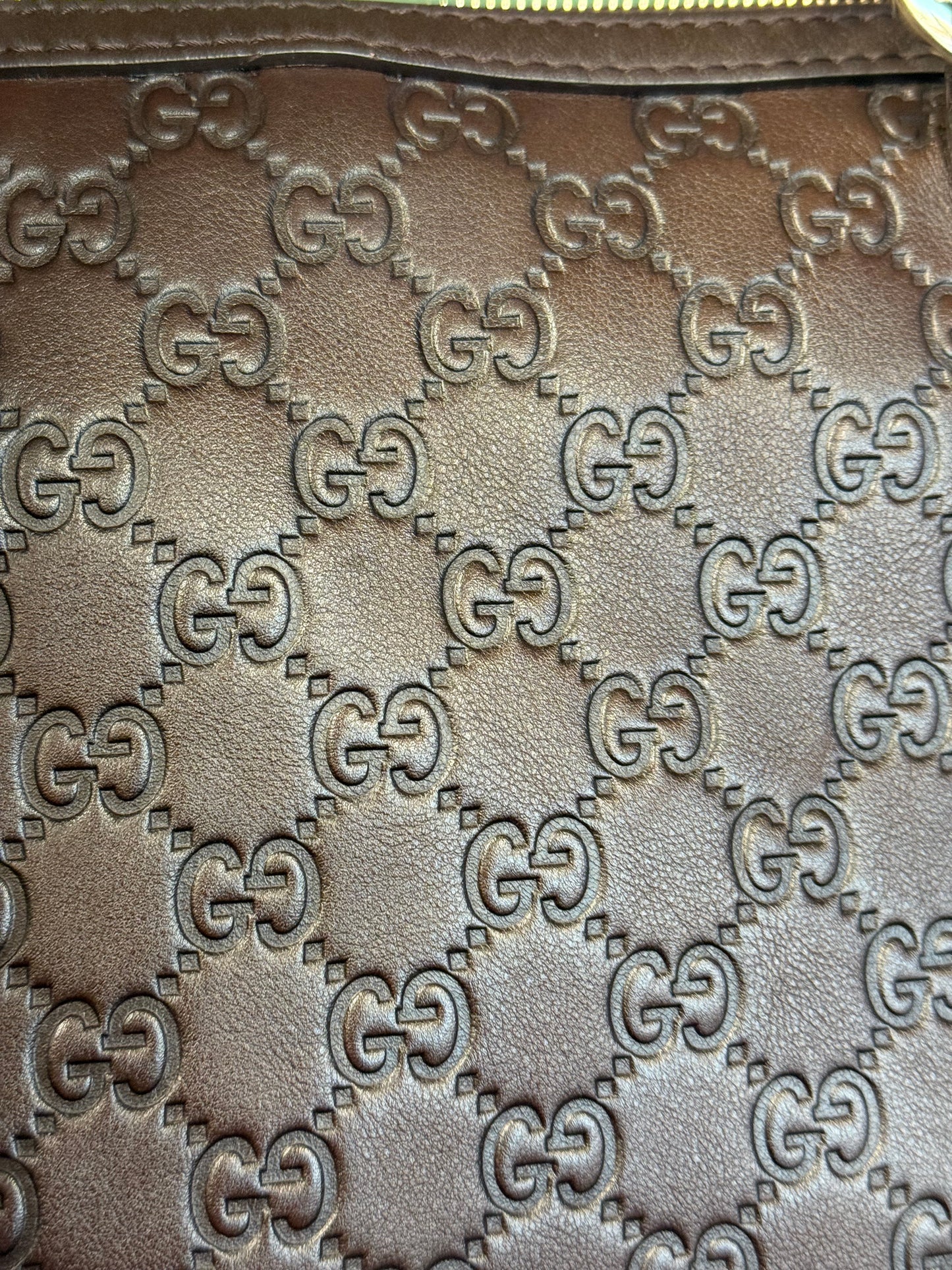 Gucci Guccissima Chocolate Brown Shoulder Tote