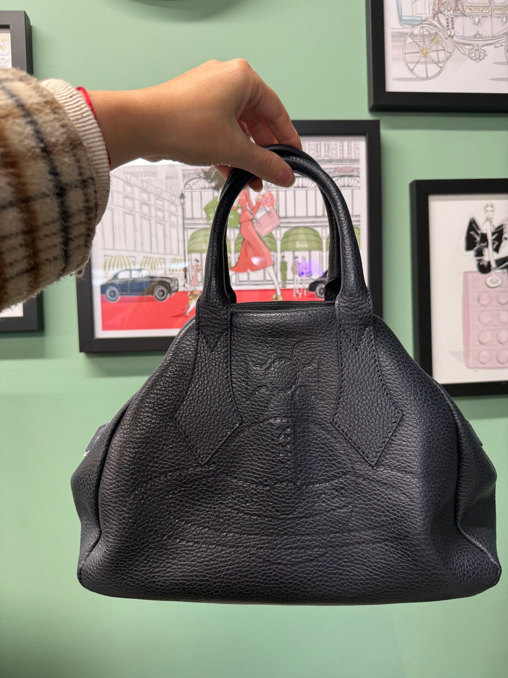 Vivienne Westwood Black Leather Bowler Bag