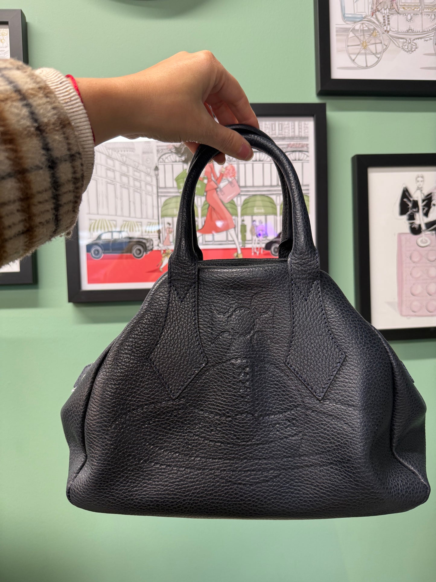 Vivienne Westwood Black Leather Bowler Bag