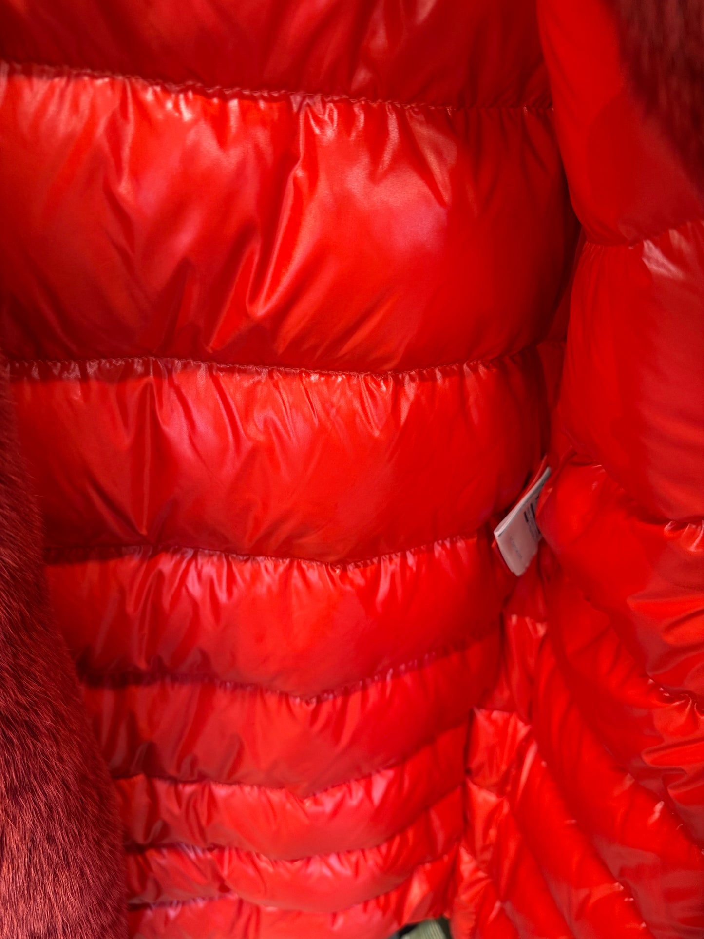 Moncler Faux-Fur Trim Parka Coat – Khaki &amp; Red | UK 10–14 (Medium)