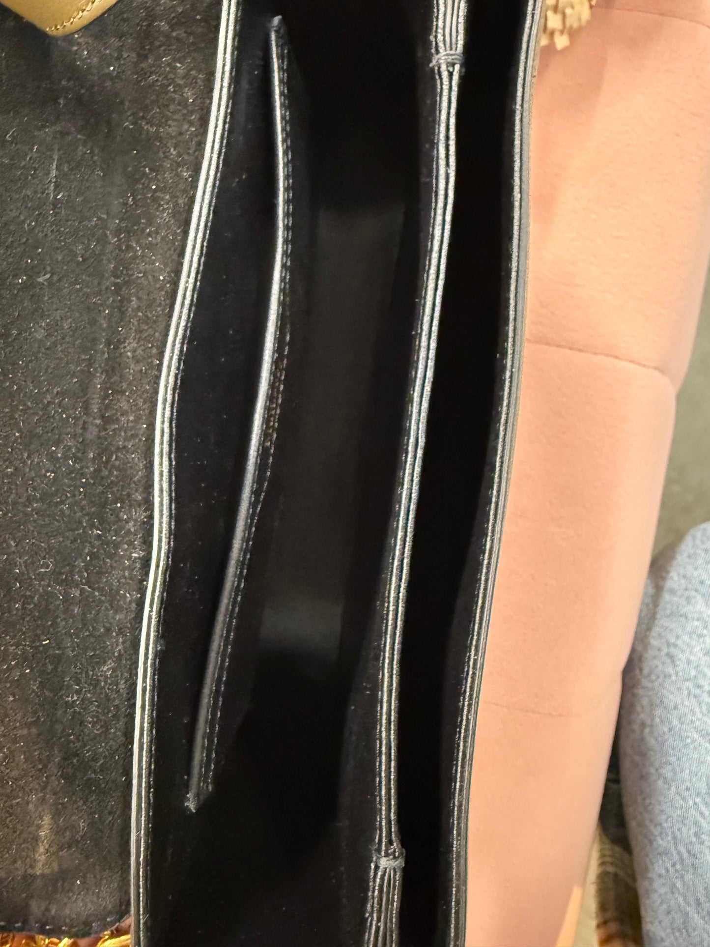 Mulberry Leather & Croc-Embossed Chain Shoulder Bag