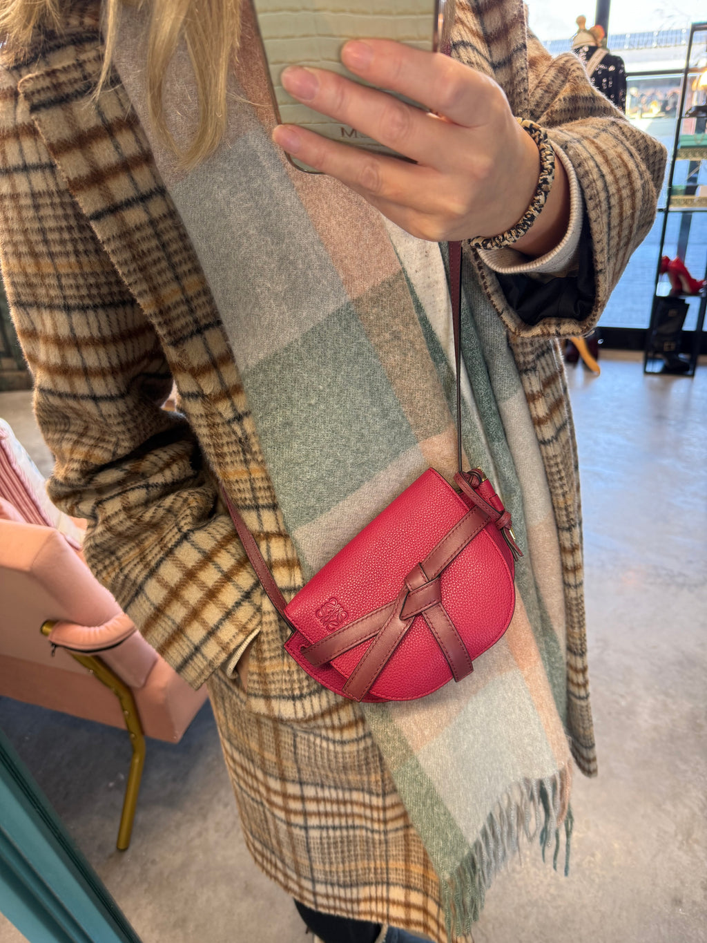 Loewe Gate Mini Crossbody Bag – Red & Burgundy