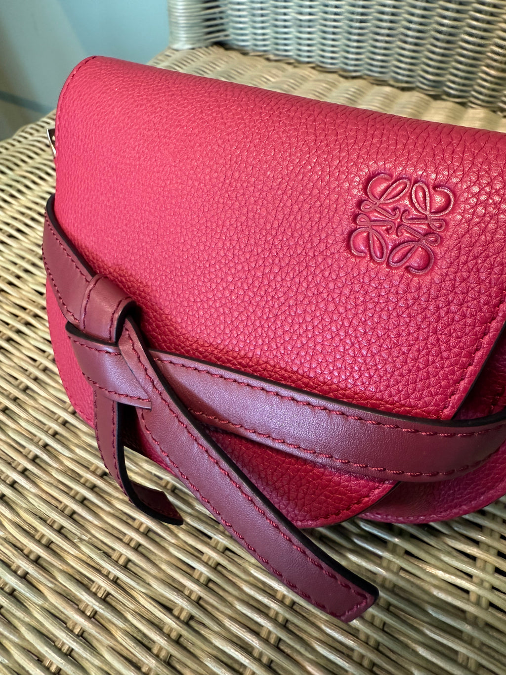 Loewe Gate Mini Crossbody Bag – Red & Burgundy