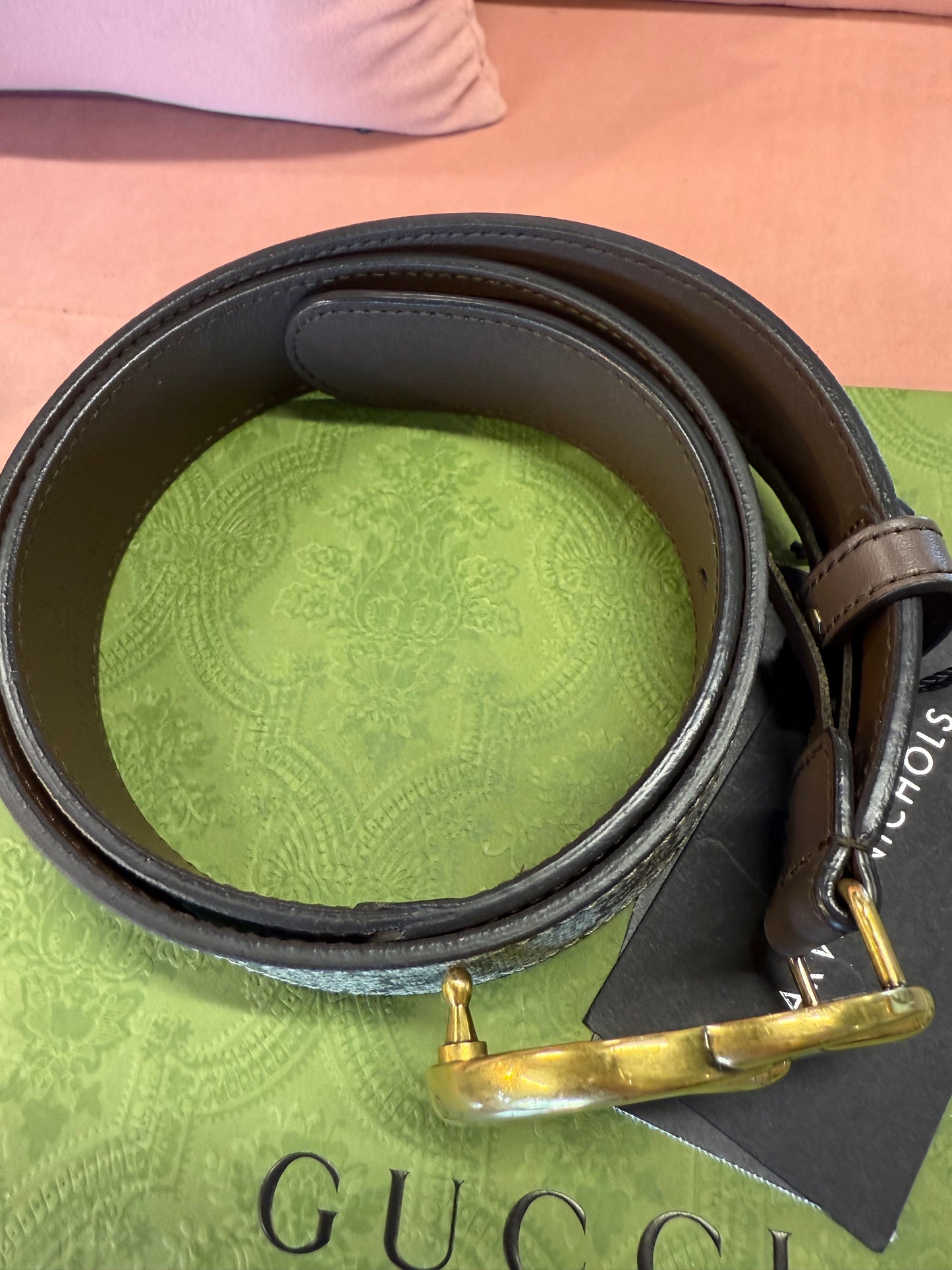 Gucci GG Supreme Double G Belt – Size 80 / UK Size 8 Waist