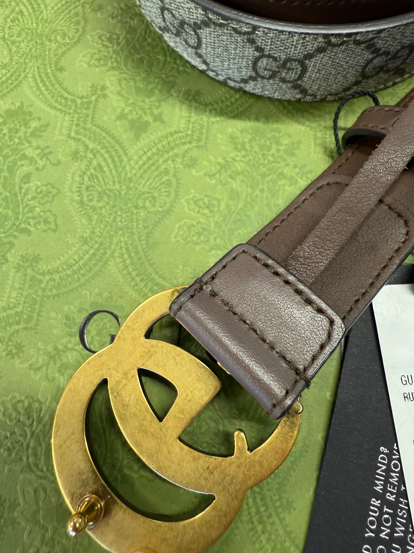 Gucci GG Supreme Double G Belt – Size 80 / UK Size 8 Waist