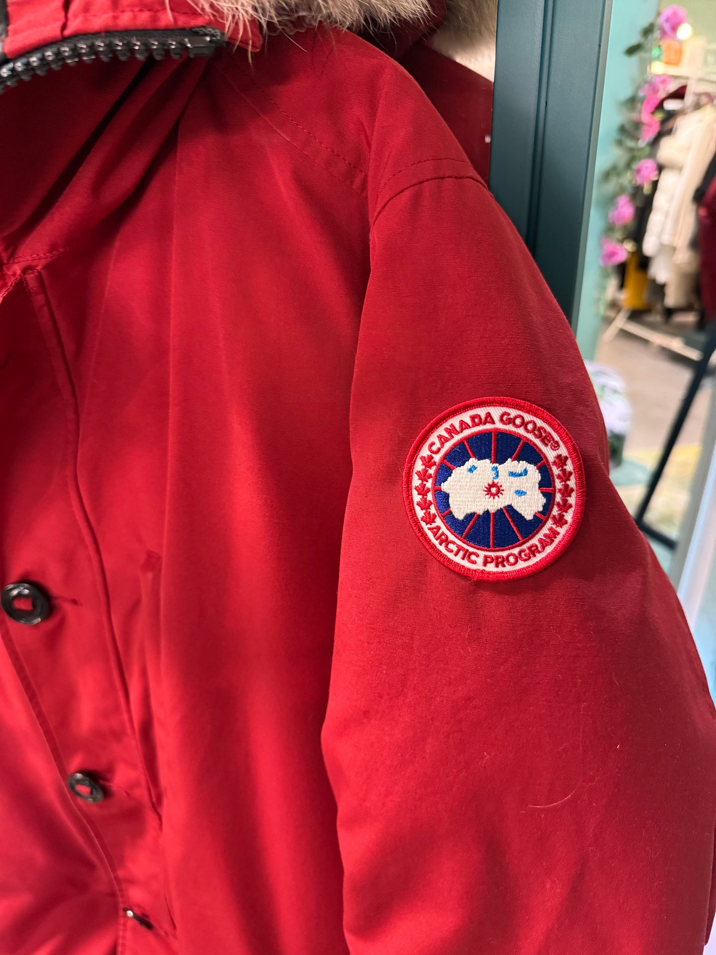 Canada Goose Fur-Trim Parka – Red | Size XL