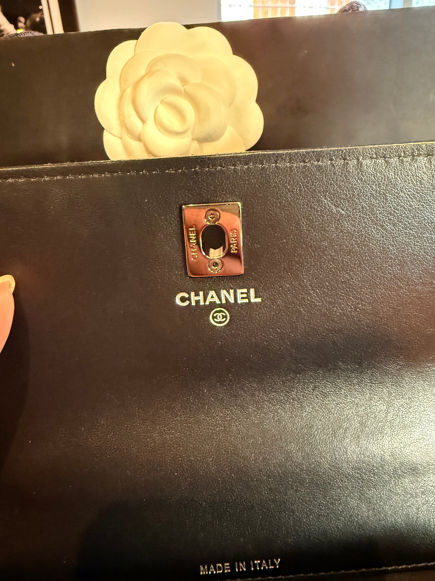 Chanel Classic Flap Bag – Black Quilted Lambskin (Top Handle Crystal)