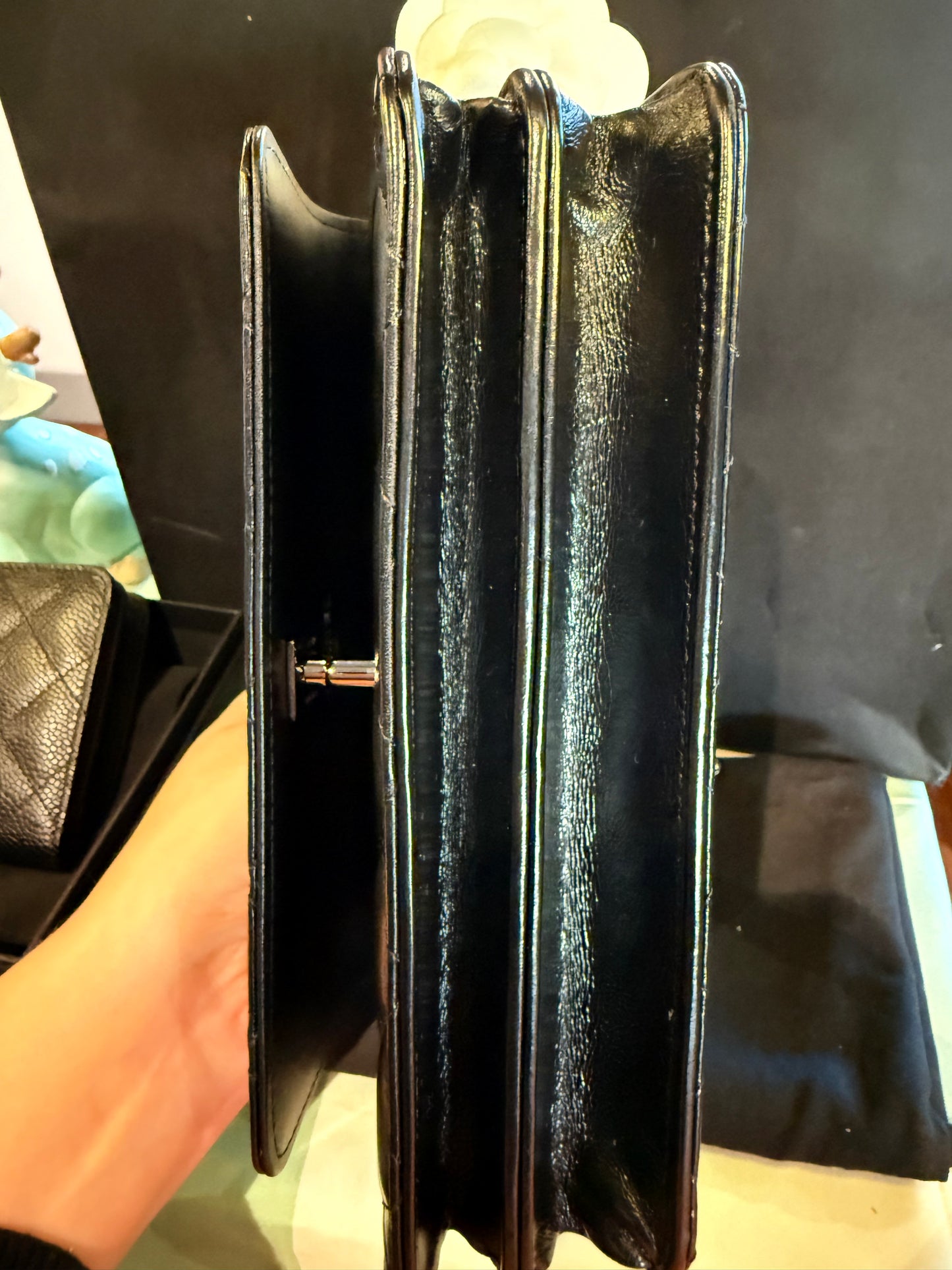 Chanel Classic Flap Bag – Black Quilted Lambskin (Top Handle Crystal)