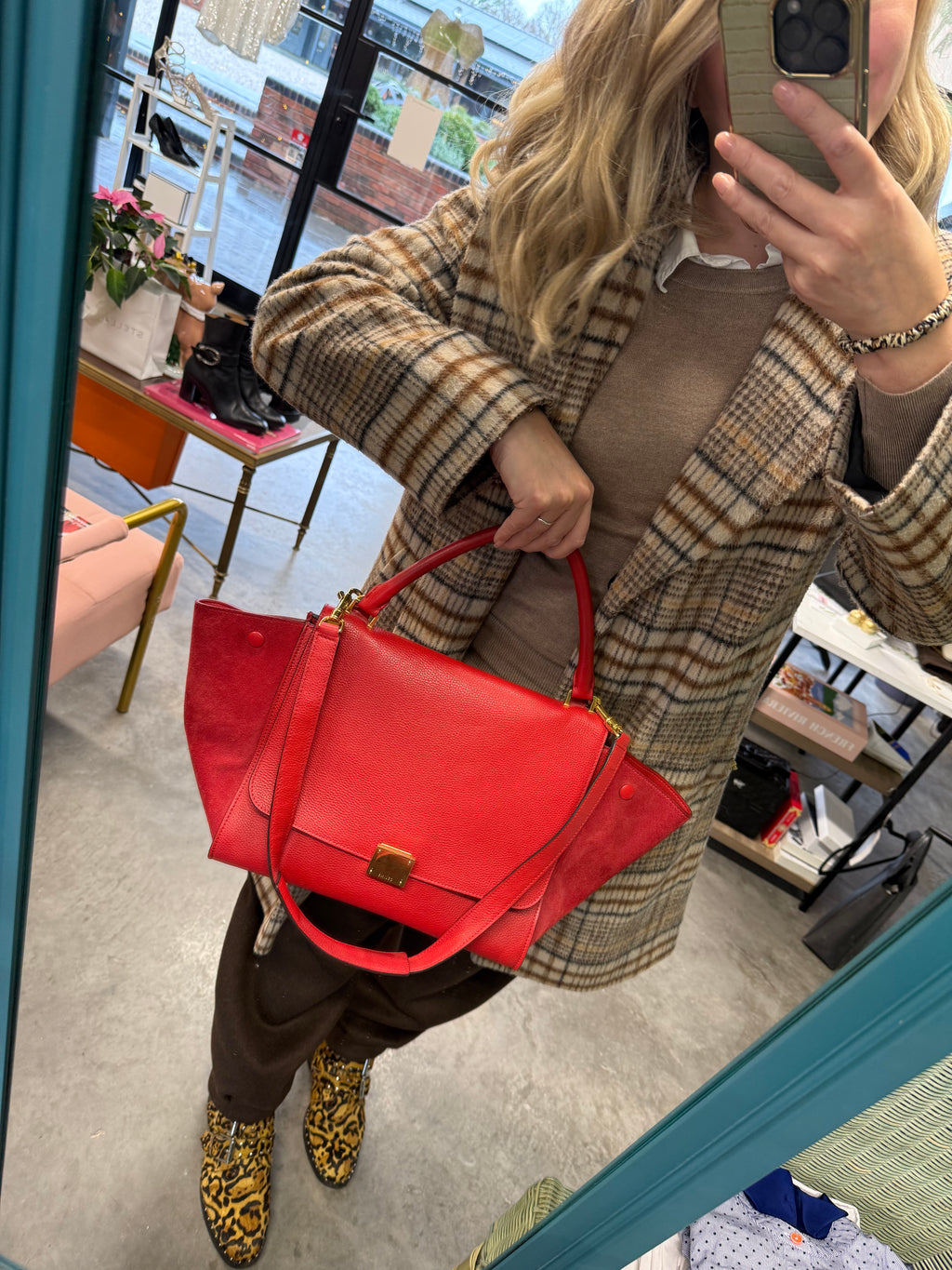 Céline Trapeze Bag – Red (Medium)