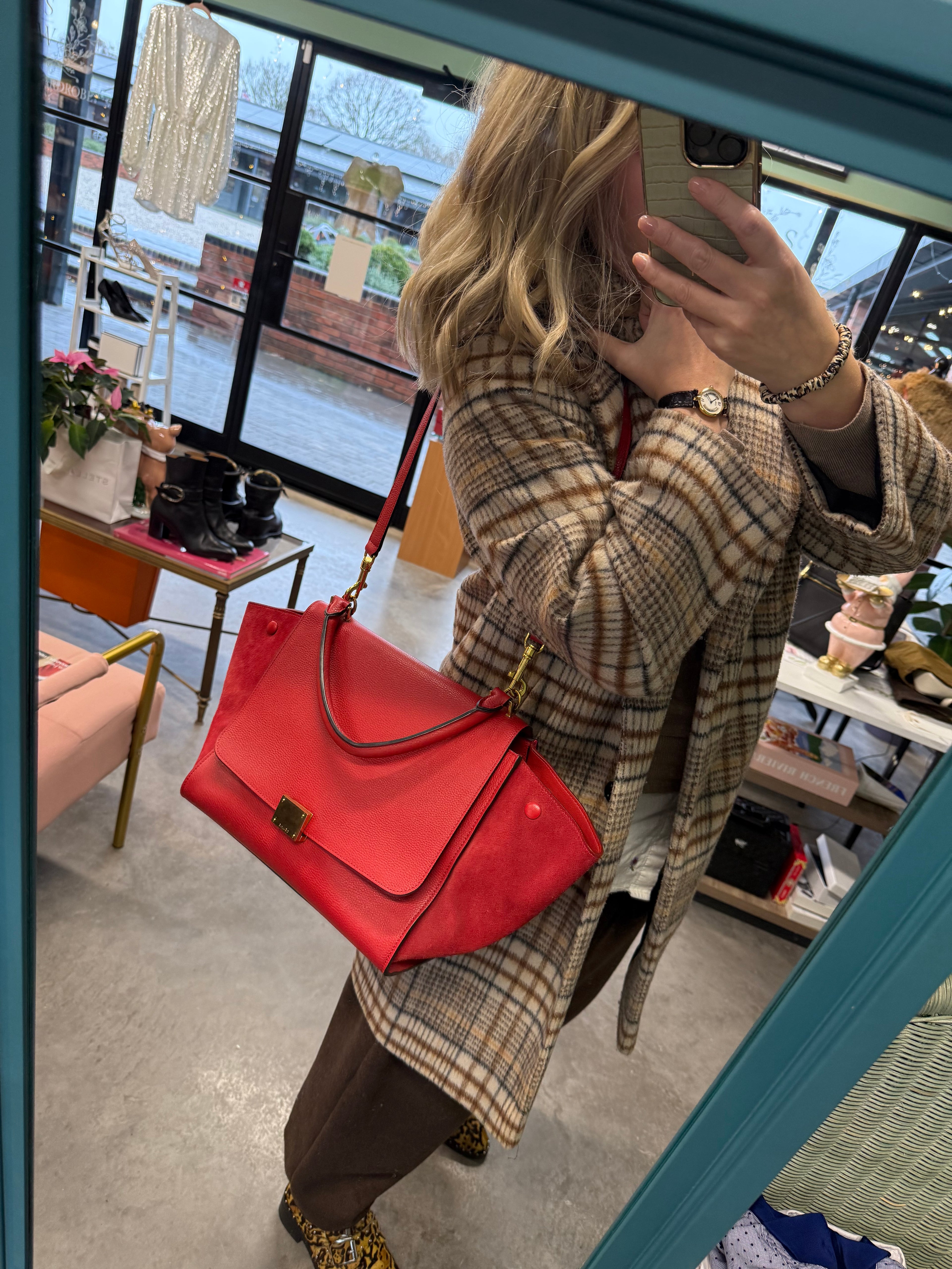 Céline Trapeze Bag – Red (Medium)
