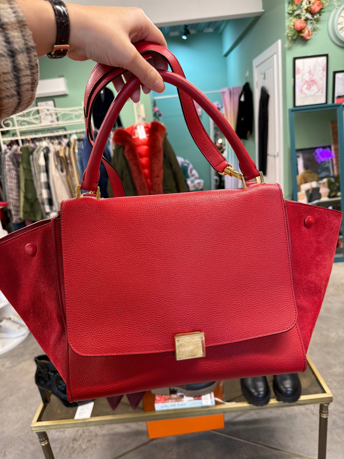 Céline Trapeze Bag – Red (Medium)