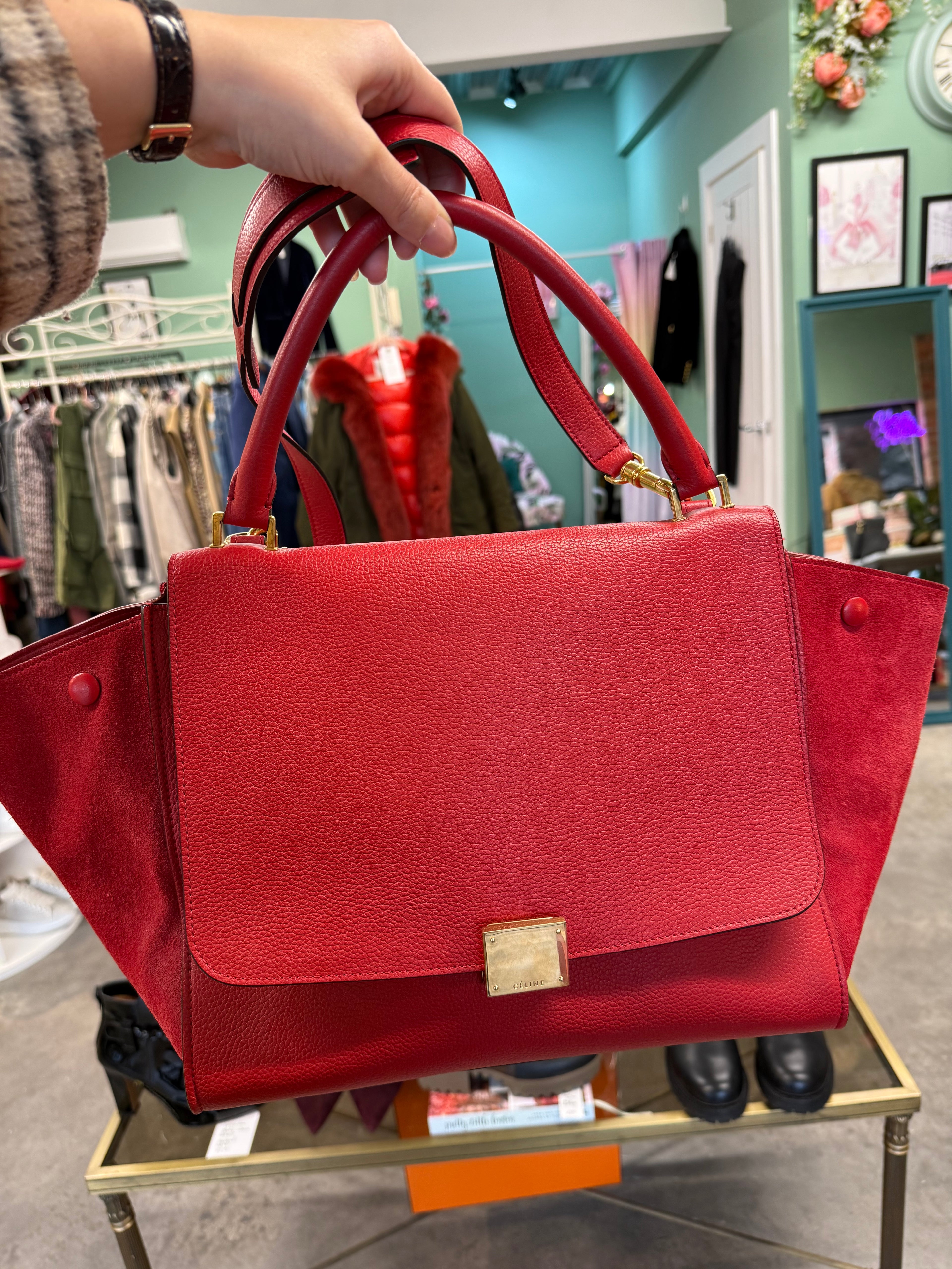 Céline Trapeze Bag – Red (Medium)