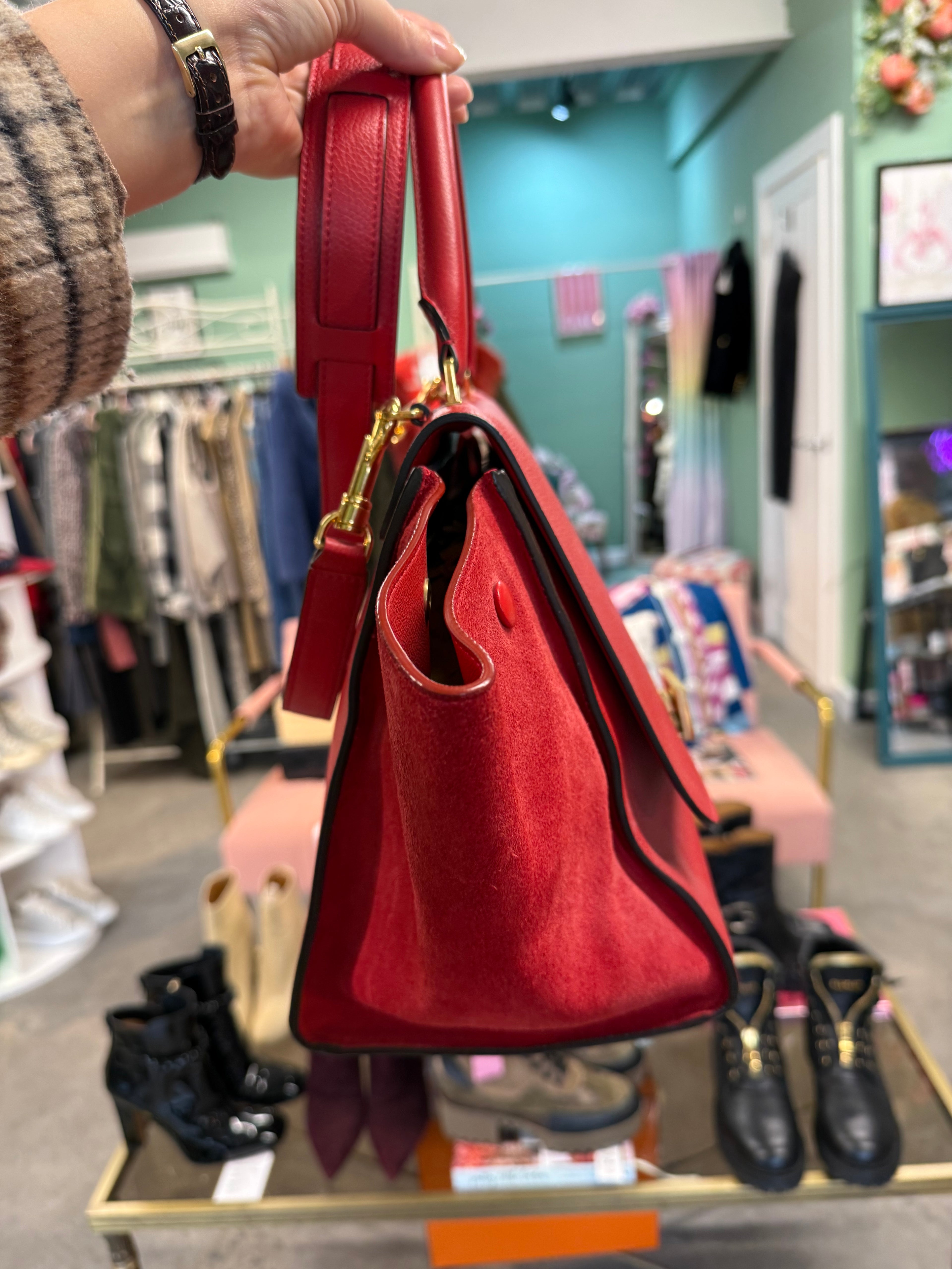Céline Trapeze Bag – Red (Medium)